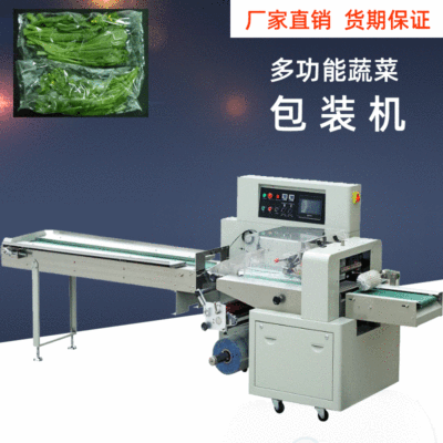 廠(chǎng)家直供青菜套袋枕式包裝機(jī) 蔬菜包裝機(jī) 食品自動(dòng)下走膜打包設(shè)備