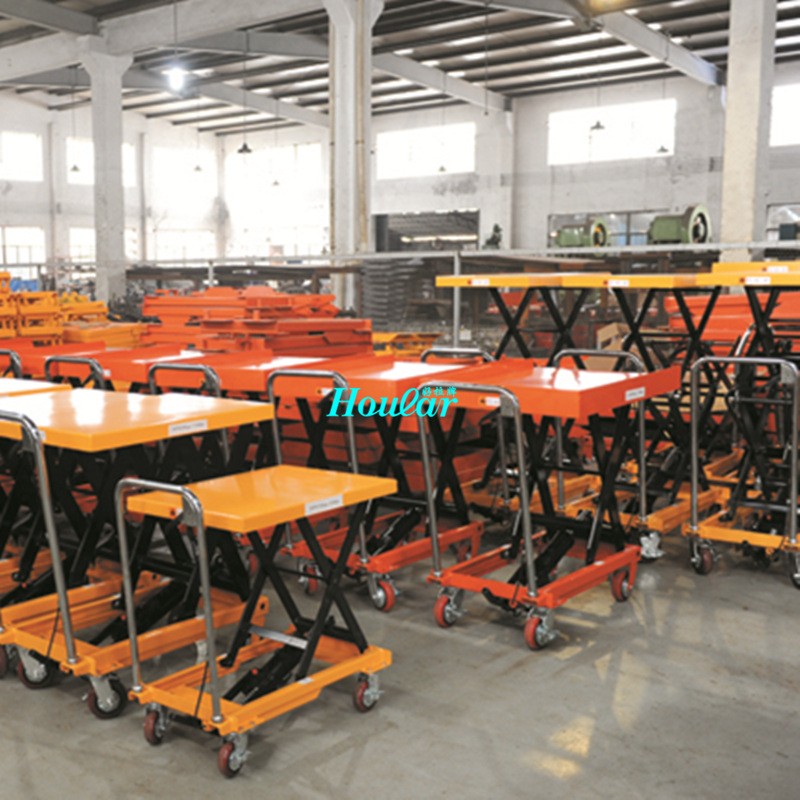 PT500A移動式手動升降平臺車腳踏式液壓平臺車電動模具平臺手推車
