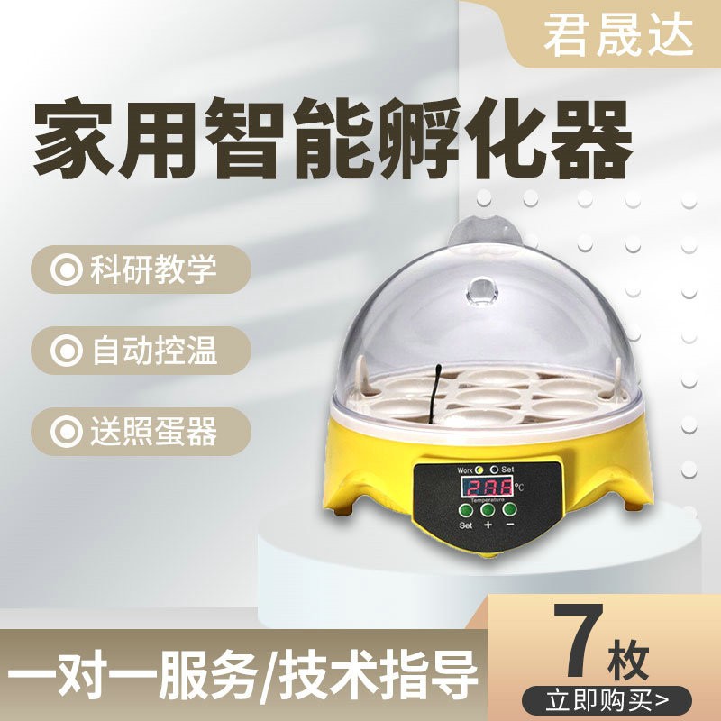 7枚迷你小雞孵化養(yǎng)殖孵蛋器 小型家用鳥(niǎo)類雞蛋孵化器智能孵化機(jī)