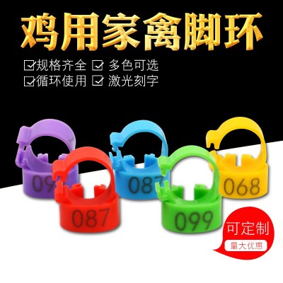 養殖家禽專用開放式卡扣雞鴨鵝卡扣式激光刻字腳環激光刻字雞腳環