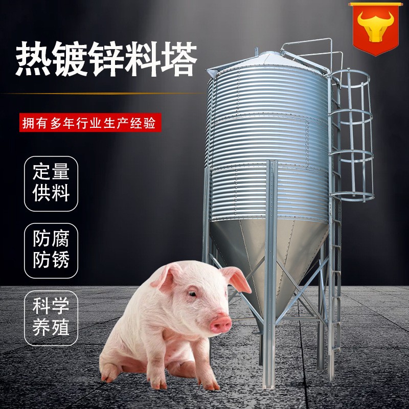 生產畜牧養殖業機械設備自動化養豬料線豬舍儲存飼料塔熱鍍鋅料塔