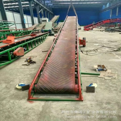 湖北衡通 鄂州直銷(xiāo) 槽型皮帶式上料機(jī) 箱裝食品皮帶輸送機(jī) 傳送帶