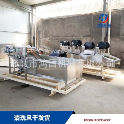 氣泡臘肉清洗機 果蔬凈菜加工設(shè)備 大蝦高壓噴淋清洗風干線供應