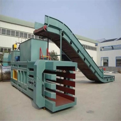 供應大型半自動臥式打包機 廢紙壓縮捆綁機工業邊角料打包機定制