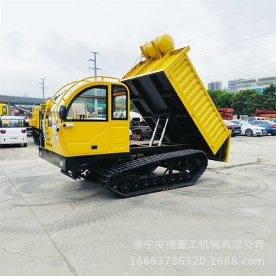 沼澤地行駛履帶運輸車 柴油8噸坡地爬山虎 U型斗履帶混凝土運輸車