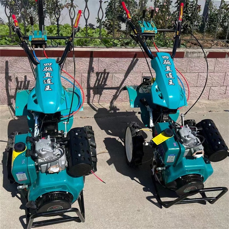工廠優惠四驅旋耕機 農用手扶小型微耕機 多功能大蔥開溝培土機