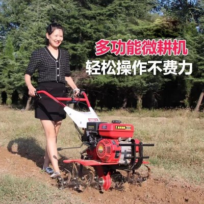 批發多功能汽油微耕機 小型兩驅旋耕機 農用開溝起壟犁地除草神器